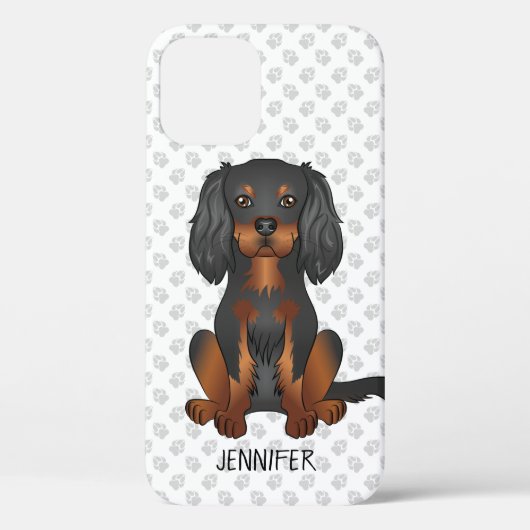 Black & Tan Cavalier King Charles Spaniel & Name Case-Mate iPhone Hülle (Rückseite)