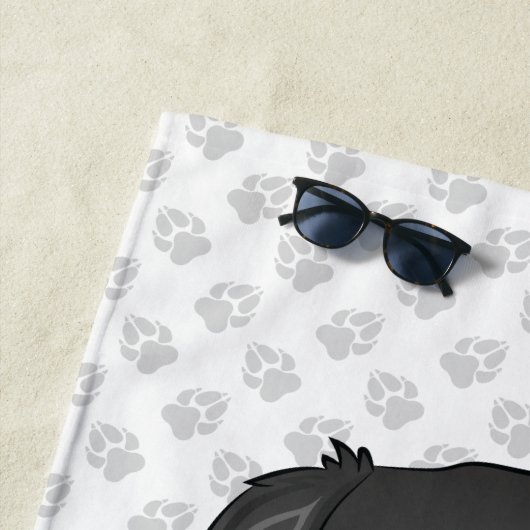 Black & Tan Cavalier King Charles Spaniel & Name Strandtuch (Beispiel)