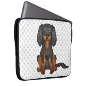 Black & Tan Cavalier King Charles Spaniel & Paws Laptopschutzhülle (Vorne Rechts)