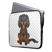 Black & Tan Cavalier King Charles Spaniel & Paws Laptopschutzhülle (Vorderseite Links)