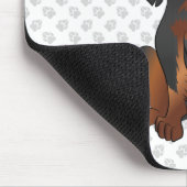 Black & Tan Cavalier King Charles Spaniel & Paws Mousepad (Ecke)