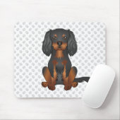 Black & Tan Cavalier King Charles Spaniel & Paws Mousepad (Mit Mouse)