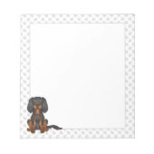 Black & Tan Cavalier King Charles Spaniel & Paws Notizblock (Vorderseite)