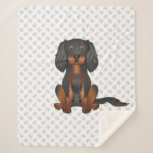 Black & Tan Cavalier King Charles Spaniel & Paws Sherpadecke (Vorderseite)