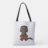 Black & Tan Cavalier King Charles Spaniel & Paws Tasche (Rückseite)