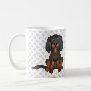 Black & Tan Cavalier King Charles Spaniel & Pfoten Kaffeetasse