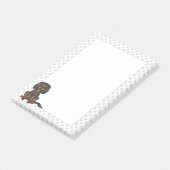 Black & Tan Cavalier King Charles Spaniel & Pfoten Post-it Klebezettel (angewinkelt)