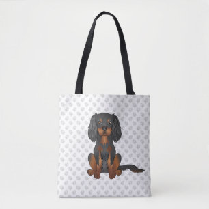 Black & Tan Cavalier King Charles Spaniel & Pfoten Tasche