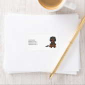 Black & Tan Cavalier King Charles Spaniel & Text Adressaufkleber (Insitu)
