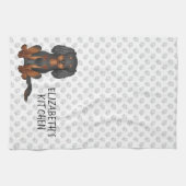 Black & Tan Cavalier King Charles Spaniel & Text Geschirrtuch (Horizontal)