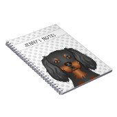 Black & Tan Cavalier King Charles Spaniel & Text Notizblock (Rechte Seite)