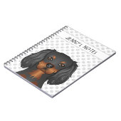Black & Tan Cavalier King Charles Spaniel & Text Notizblock (Linke Seite)