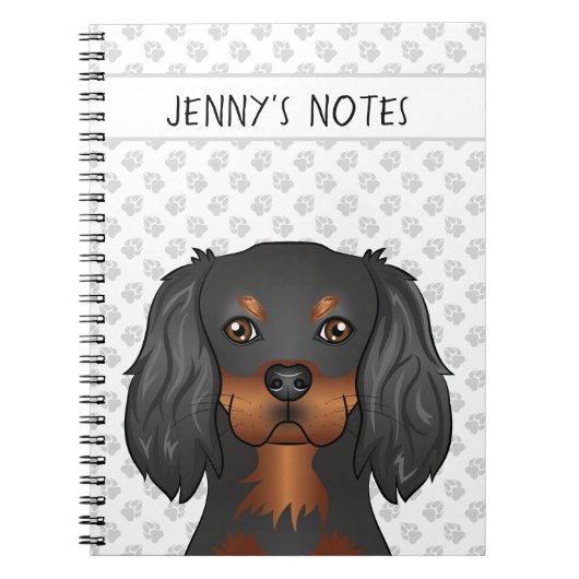 Black & Tan Cavalier King Charles Spaniel & Text Notizblock (Vorderseite)