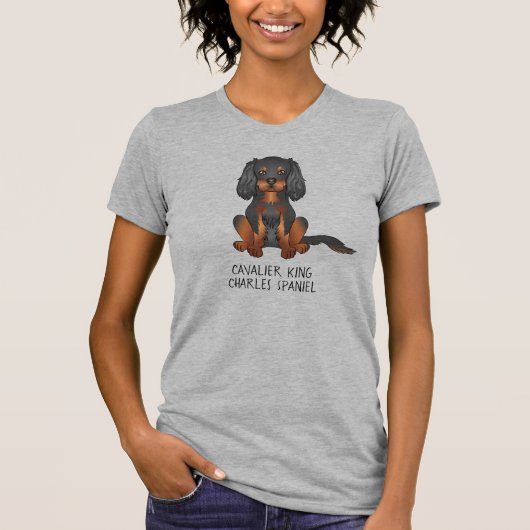 Black & Tan Cavalier King Charles Spaniel & Text T-Shirt (Vorderseite)