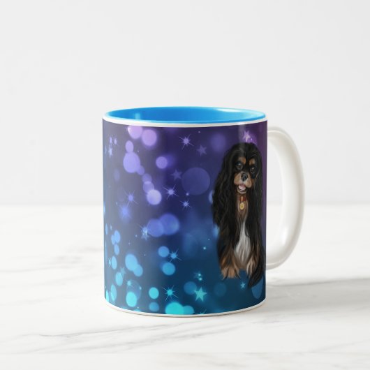 Black & Tan Cavalier King Charles Spaniel Zweifarbige Tasse (VorderseiteRechts)