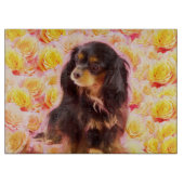 Black & Tan Cavalier Orange Rose Cutting Board Schneidebrett (Vorderseite)