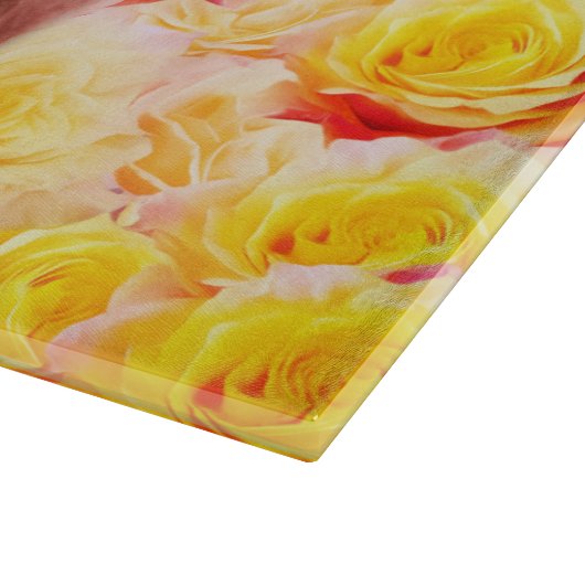 Black & Tan Cavalier Orange Rose Cutting Board Schneidebrett (Ecke)
