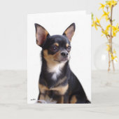 Black & Tan Chihuahua-Karte Karte (Gelbe Blume)