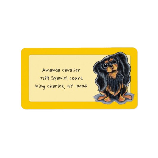 Black Tan CKCS Studio Sunshine Gold Adressaufkleber (Vorne)