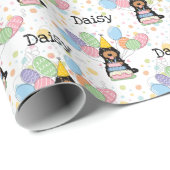 Black Tan Cockapoo Cavapoo Dog Geburtstag Geschenkpapier (Rolleneckpunkt)