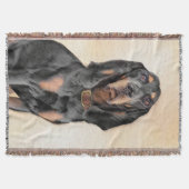 Black & Tan Coonhound Malerei - Original Hunde Kun Decke (Vorderseite)