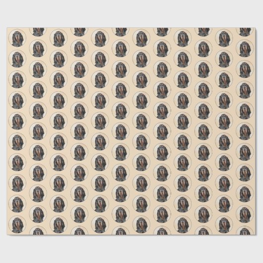 Black & Tan Coonhound Malerei - Original Hunde Kun Geschenkpapier (Flach)