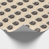 Black & Tan Coonhound Malerei - Original Hunde Kun Geschenkpapier (Ecke)