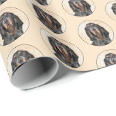 Black & Tan Coonhound Malerei - Original Hunde Kun Geschenkpapier (Rolleneckpunkt)