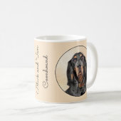 Black & Tan Coonhound Malerei - Original Hunde Kun Kaffeetasse (VorderseiteRechts)
