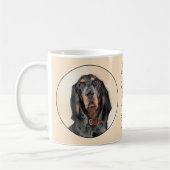 Black & Tan Coonhound Malerei - Original Hunde Kun Kaffeetasse (Links)