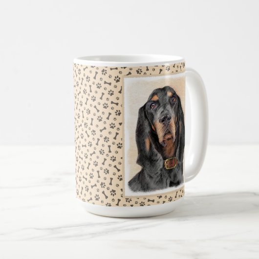 Black & Tan Coonhound Malerei - Original Hunde Kun Kaffeetasse (VorderseiteRechts)
