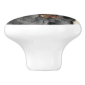 Black & Tan Coonhound Malerei - Original Hunde Kun Keramikknauf (Seitenansicht)