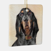 Black & Tan Coonhound Malerei - Original Hunde Kun Keramikornament (Rechts)