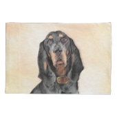 Black & Tan Coonhound Malerei - Original Hunde Kun Kissenbezug (Rückseite)