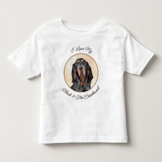 Black & Tan Coonhound Malerei - Original Hunde Kun Kleinkind T-shirt (Vorderseite)