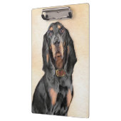 Black & Tan Coonhound Malerei - Original Hunde Kun Klemmbrett (Links)