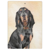 Black & Tan Coonhound Malerei - Original Hunde Kun Klemmbrett (Rückseite)