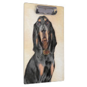 Black & Tan Coonhound Malerei - Original Hunde Kun Klemmbrett (Rechts)