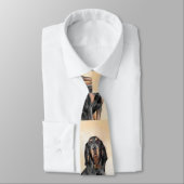 Black & Tan Coonhound Malerei - Original Hunde Kun Krawatte (Gebunden)