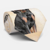 Black & Tan Coonhound Malerei - Original Hunde Kun Krawatte (Gerollt)