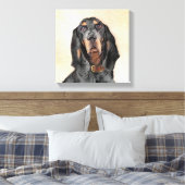 Black & Tan Coonhound Malerei - Original Hunde Kun Leinwanddruck (Insitu (Schlafzimmer))