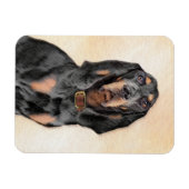 Black & Tan Coonhound Malerei - Original Hunde Kun Magnet (Horizontal)