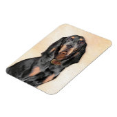 Black & Tan Coonhound Malerei - Original Hunde Kun Magnet (Linke Seite)