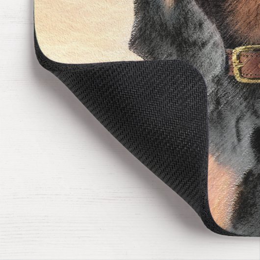 Black & Tan Coonhound Malerei - Original Hunde Kun Mousepad (Ecke)