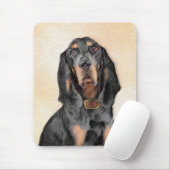 Black & Tan Coonhound Malerei - Original Hunde Kun Mousepad (Mit Mouse)