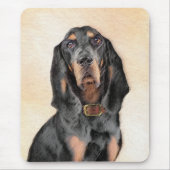 Black & Tan Coonhound Malerei - Original Hunde Kun Mousepad (Vorne)