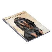 Black & Tan Coonhound Malerei - Original Hunde Kun Notizblock (Rechte Seite)