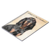 Black & Tan Coonhound Malerei - Original Hunde Kun Notizblock (Linke Seite)