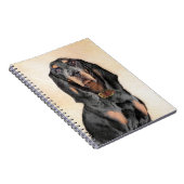 Black & Tan Coonhound Malerei - Original Hunde Kun Notizblock (Rechte Seite)