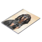 Black & Tan Coonhound Malerei - Original Hunde Kun Notizblock (Linke Seite)